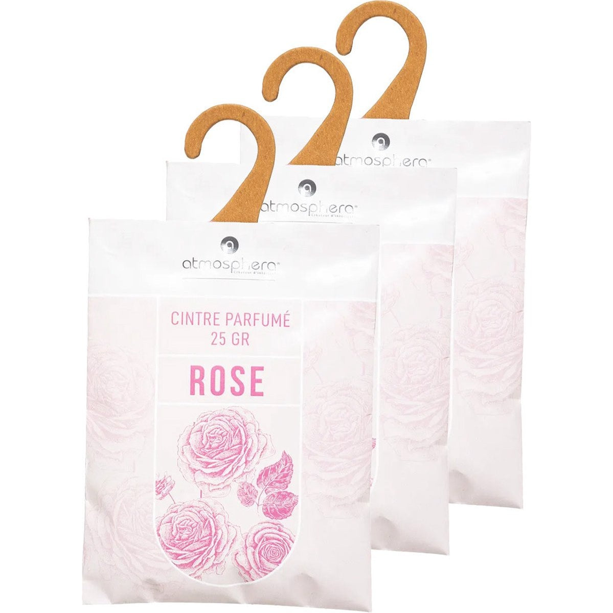 Atmosphera geurzakjes rozen, set van 3, met ophanghaak