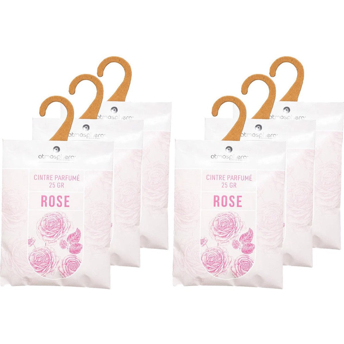 Atmosphera geurzakjes rozen, set van 6, met ophanghaak