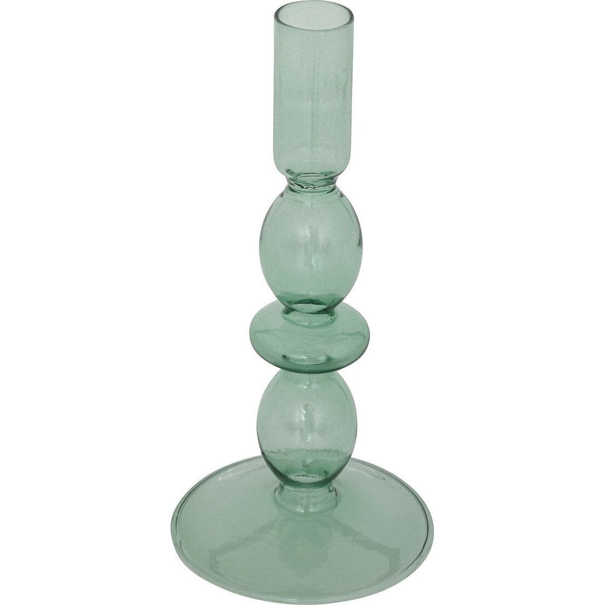 Atmosphera glazen kandelaar groen, Ø 9 x H 19 cm