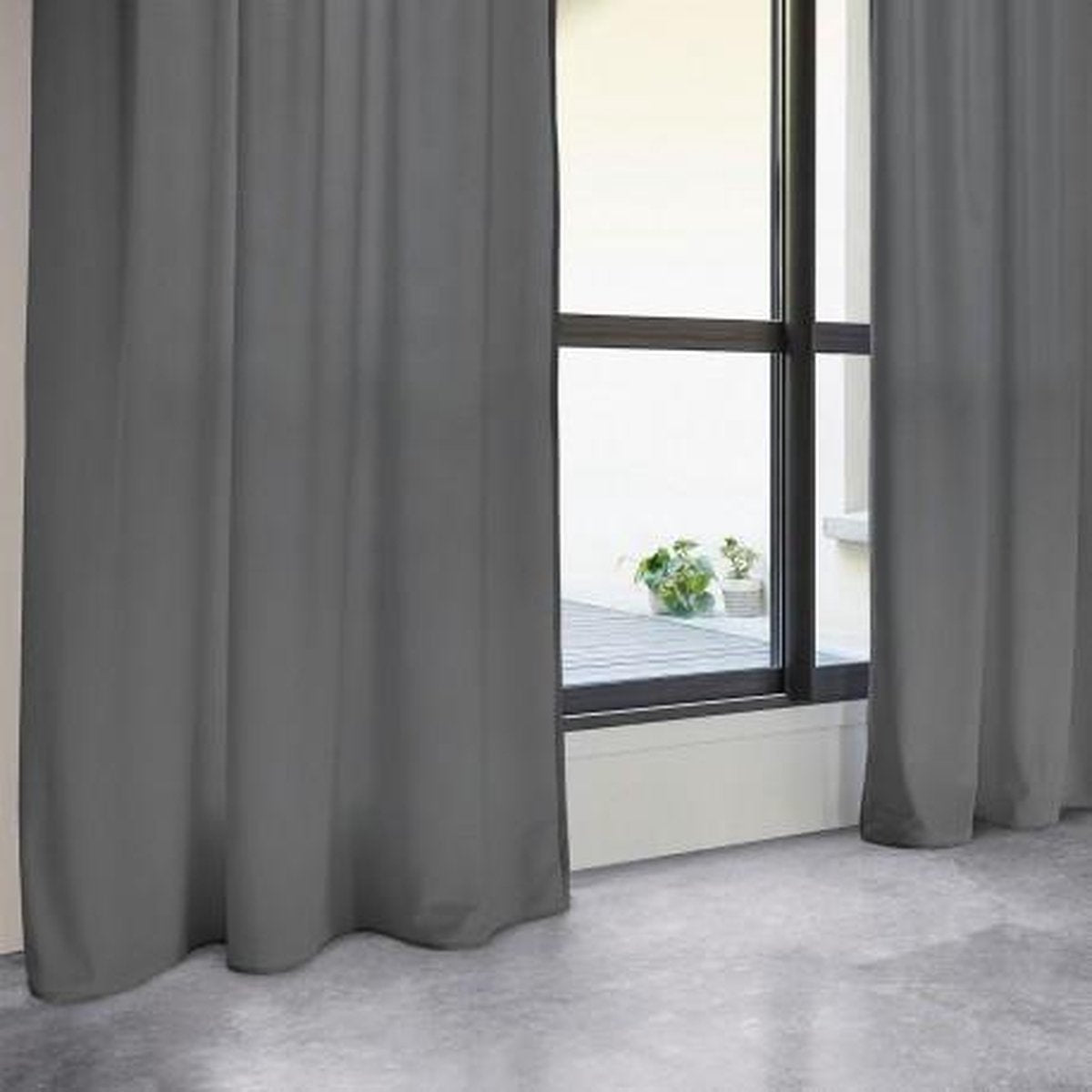 Atmosphera gordijn met ringen, donkergrijs, 140 x 260 cm