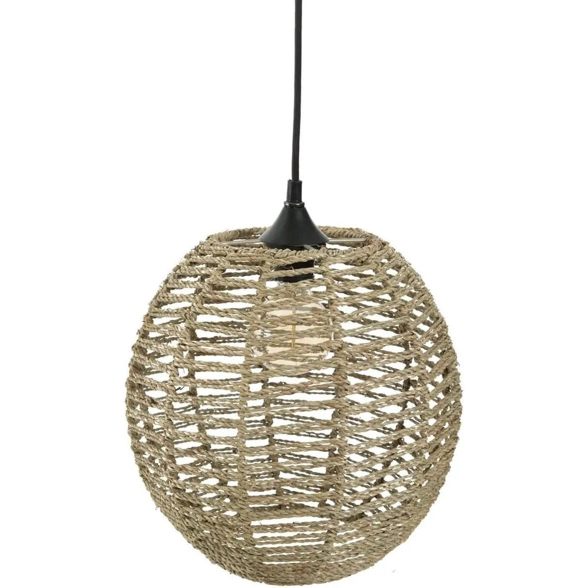 Atmosphera hanglamp van metaal en rotan, 33 cm