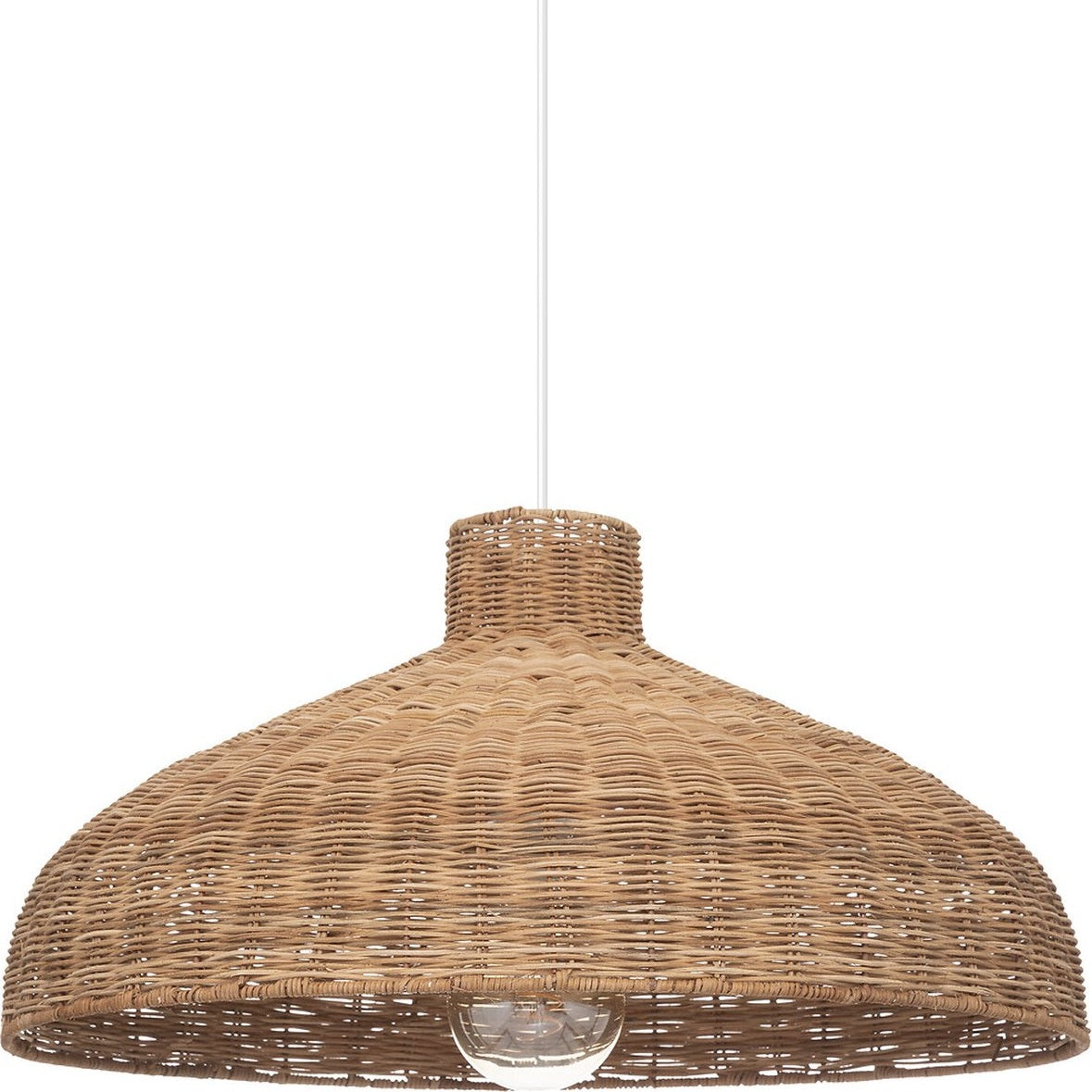 Atmosphera hanglamp Ori van rotan, bruin, Ø 58 x 29 cm