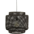 Atmosphera hanglamp van gevlochten bamboe, zwart, 40 x 38 cm