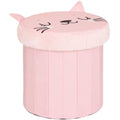 Atmosphera Kat opvouwbare poef met opberger, 30 x 38 cm, roze