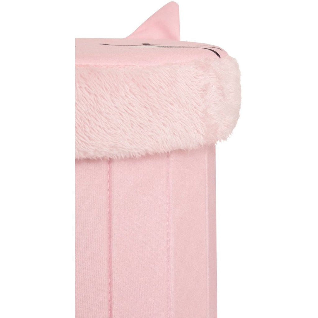 Atmosphera Kat opvouwbare poef met opberger, 30 x 38 cm, roze (6)