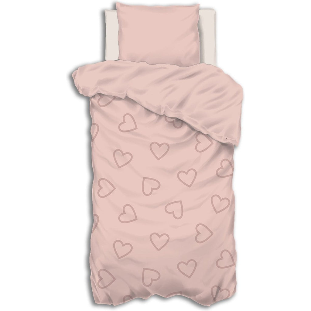 Atmosphera Kids dekbedovertrek Hart, roze, 140 x 200 cm + sloop (2)