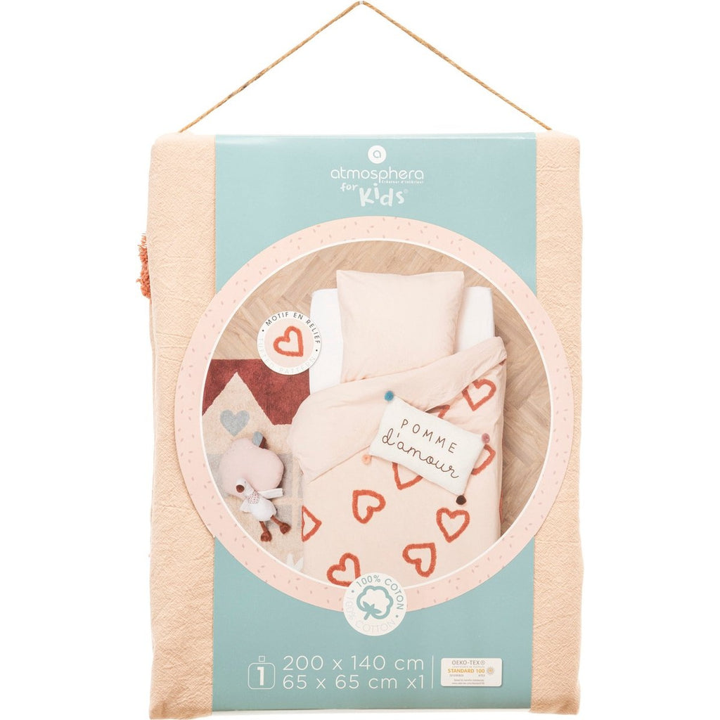 Atmosphera Kids dekbedovertrek Hart, roze, 140 x 200 cm + sloop (3)