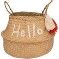 Atmosphera Kids opbergmand Hello van riet, beige, Ø 35 x 30 cm