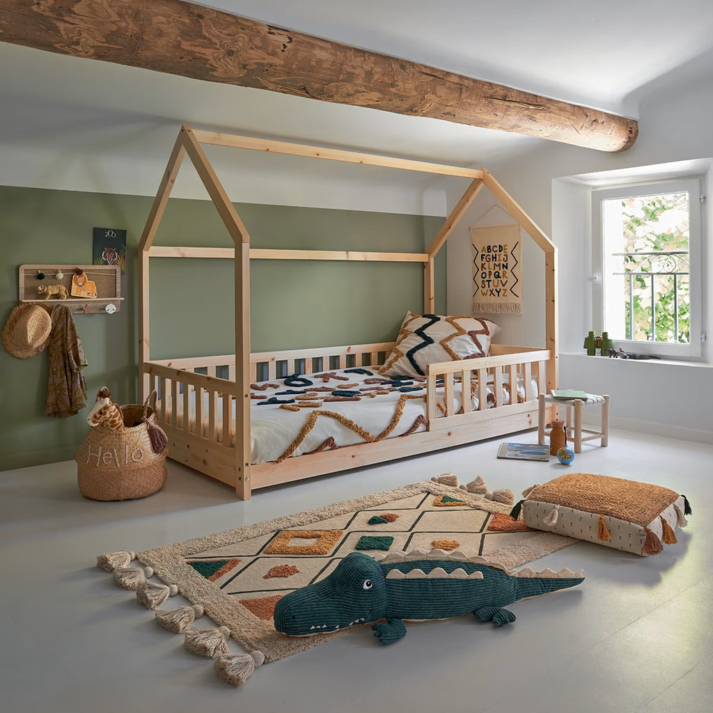 Atmosphera Kids opbergmand Hello van riet, beige, Ø 35 x 30 cm (5)