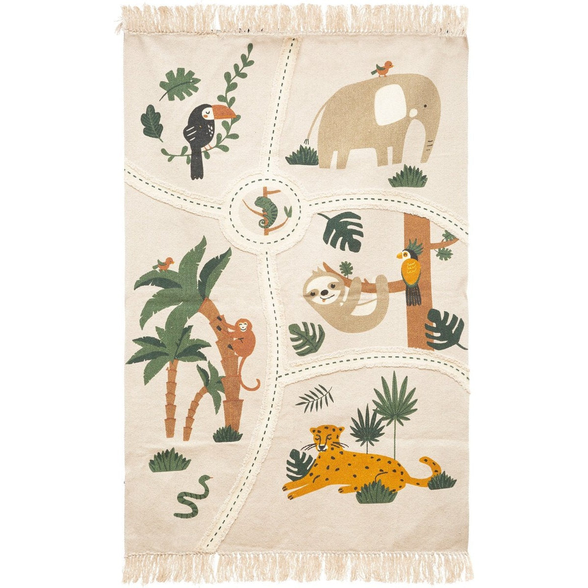 Atmosphera Kids vloerkleed Jungle, katoen, 100 x 150 cm