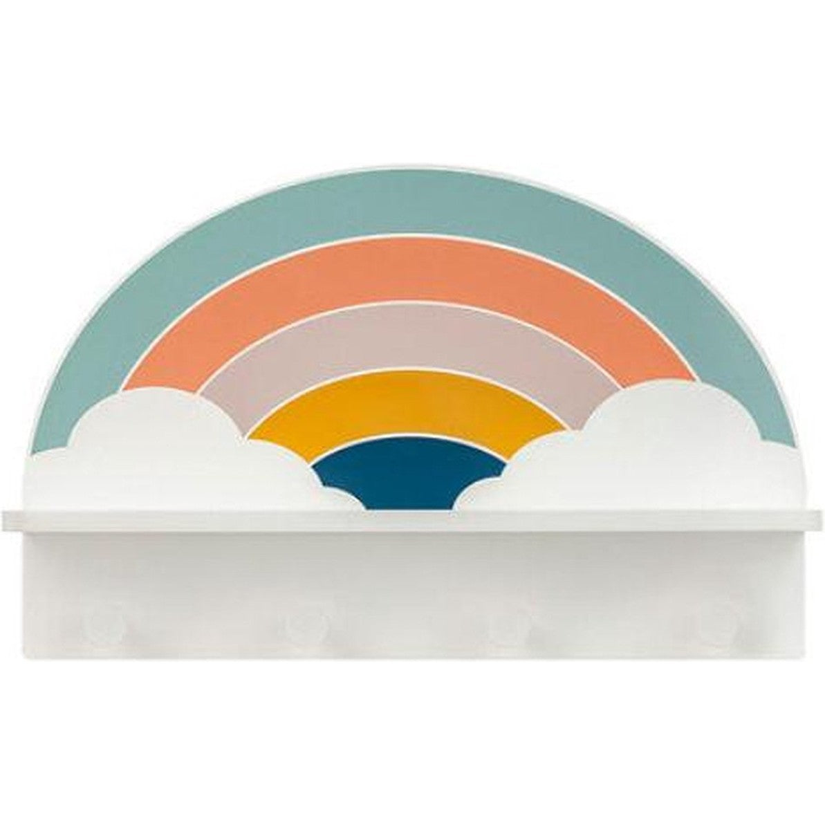Atmosphera Kids kapstok met wandplank, regenboog, 30 x 12 x 48 cm