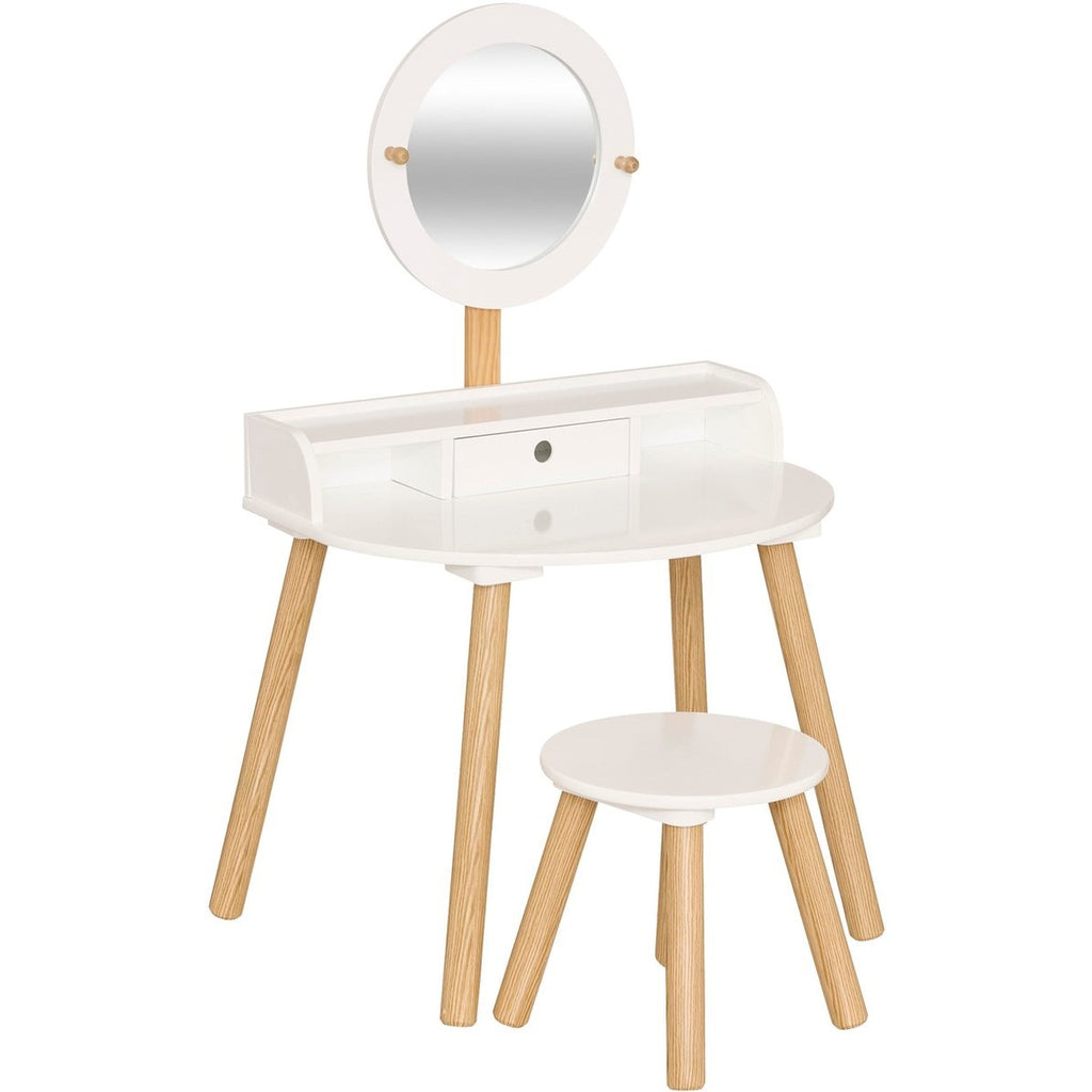 Atmosphera Kids kaptafel met spiegel en krukje, 61 x 42 x 89 cm
