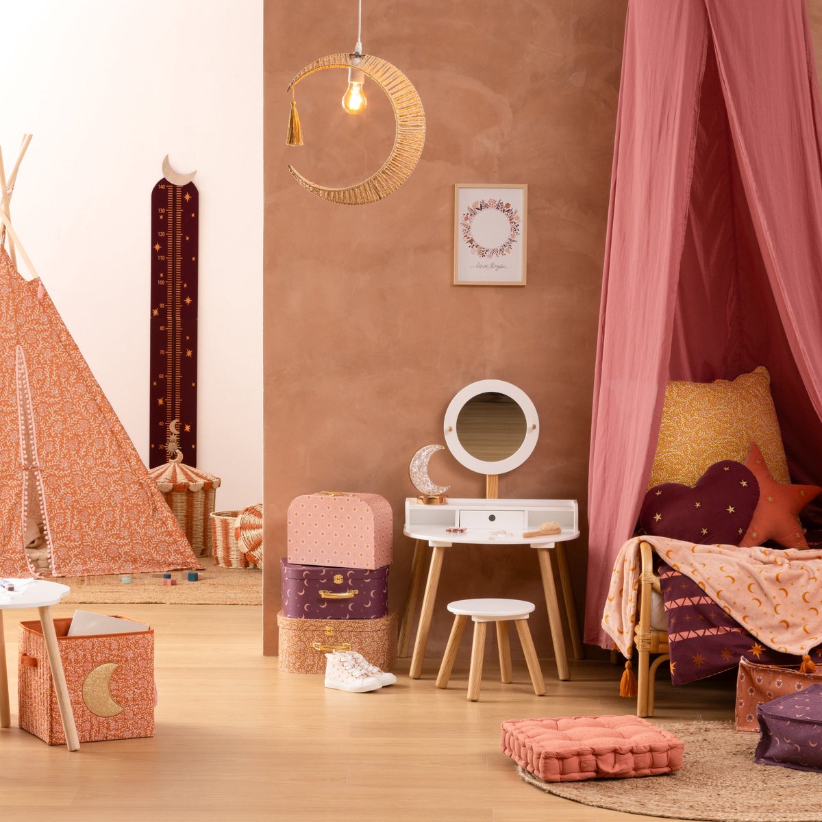 Atmosphera Kids kaptafel met spiegel en krukje, 61 x 42 x 89 cm (2)