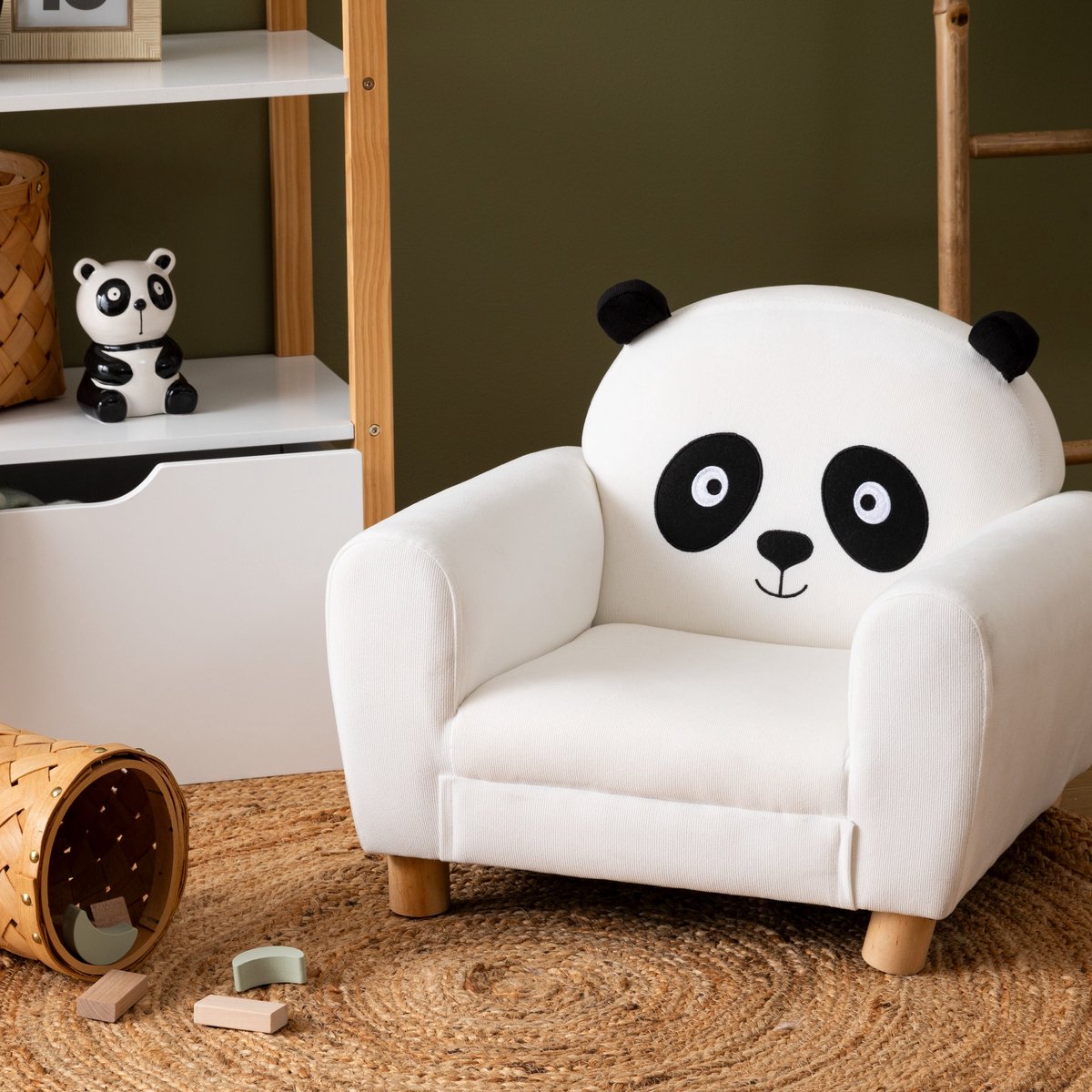 Atmosphera Kids kinderfauteuil Panda, wit, 53 x 43 x 44 cm (2)