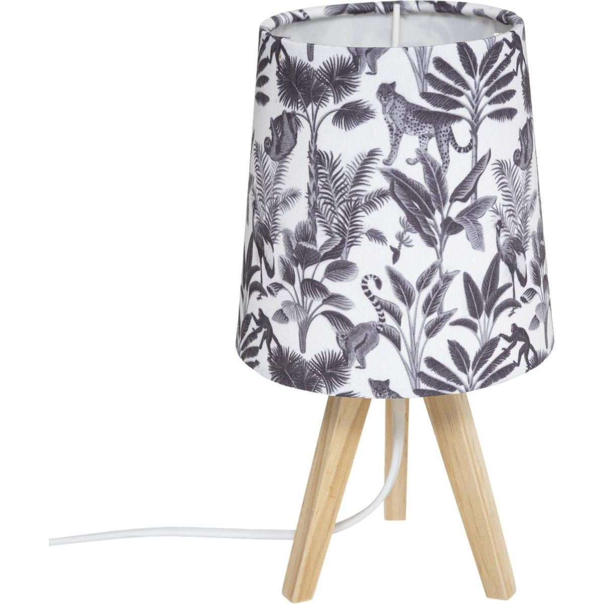 Atmosphera Kids nachtlamp Jungle, zwart en wit, Ø 13 cm, E14