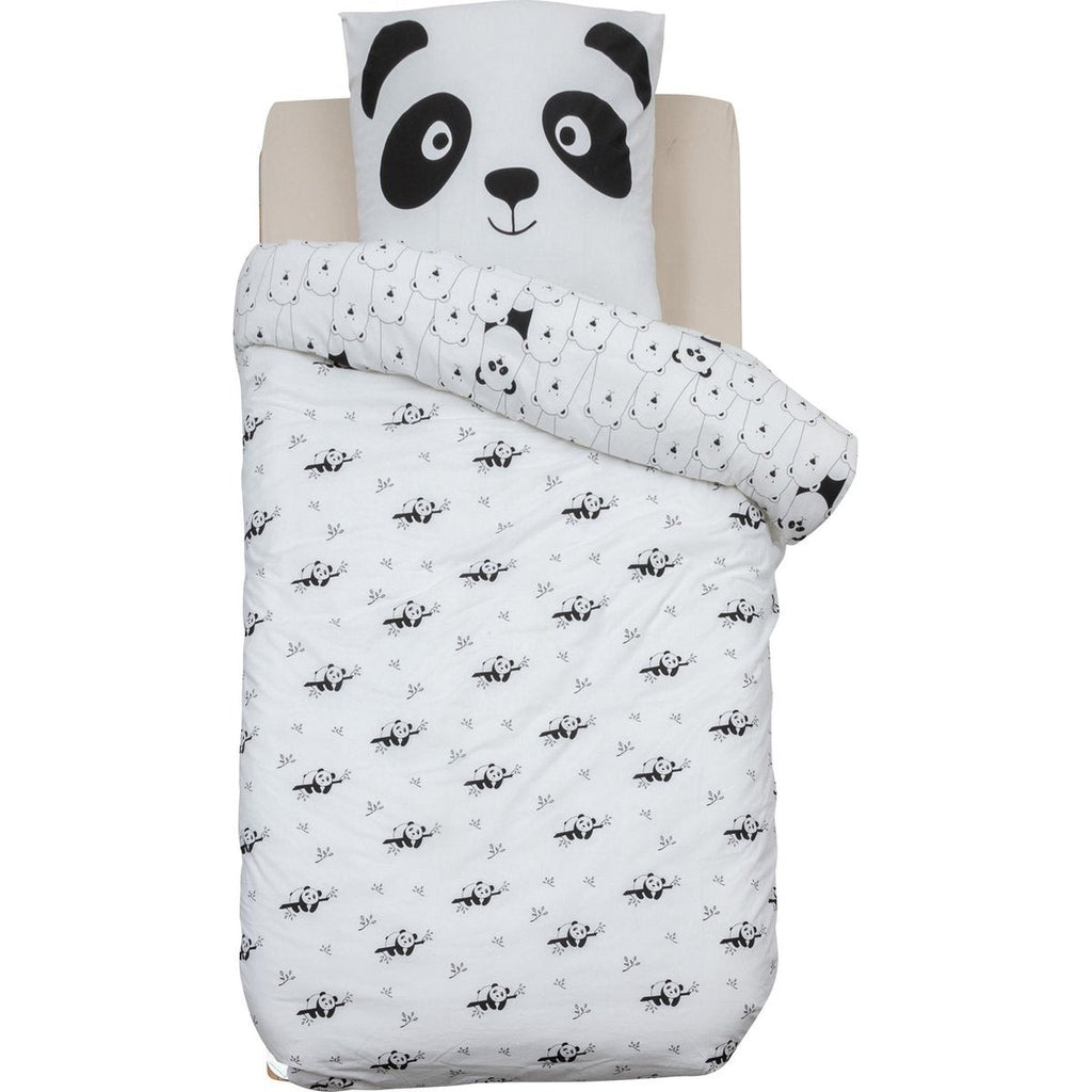 Atmosphera Kids dekbedovertrek Panda, zwart/wit, 140 x 200 cm
