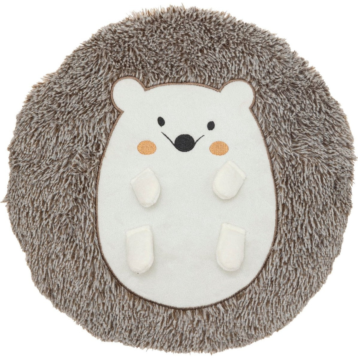 Atmosphera Kids sierkussen egel, bruin en wit, Ø 30 cm