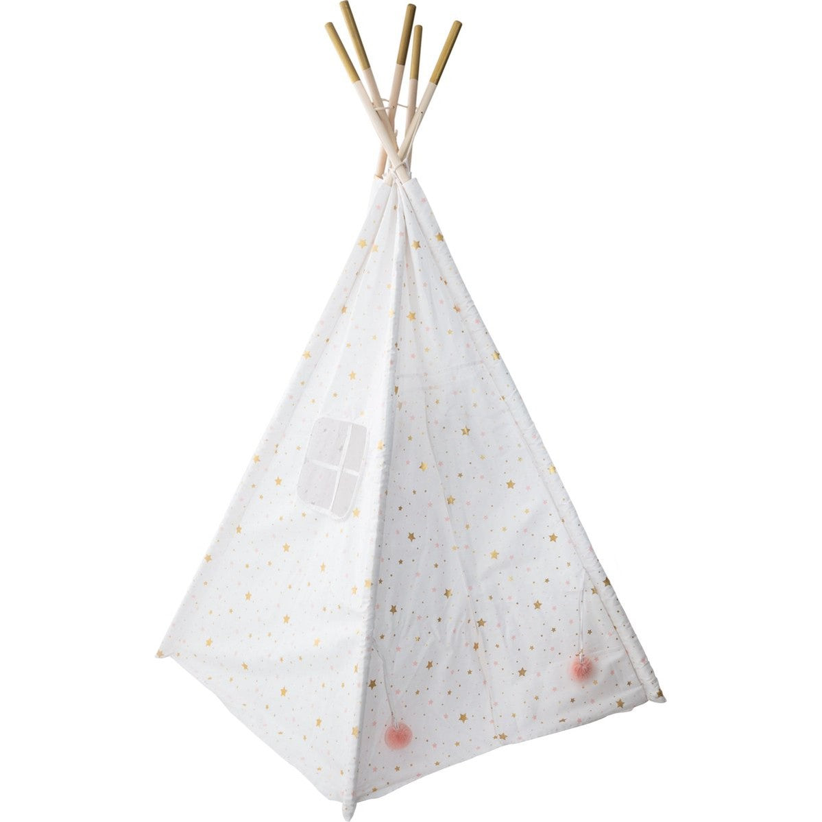 Atmosphera Kids tipitent, wit met gouden en roze sterren, 160 cm (5)
