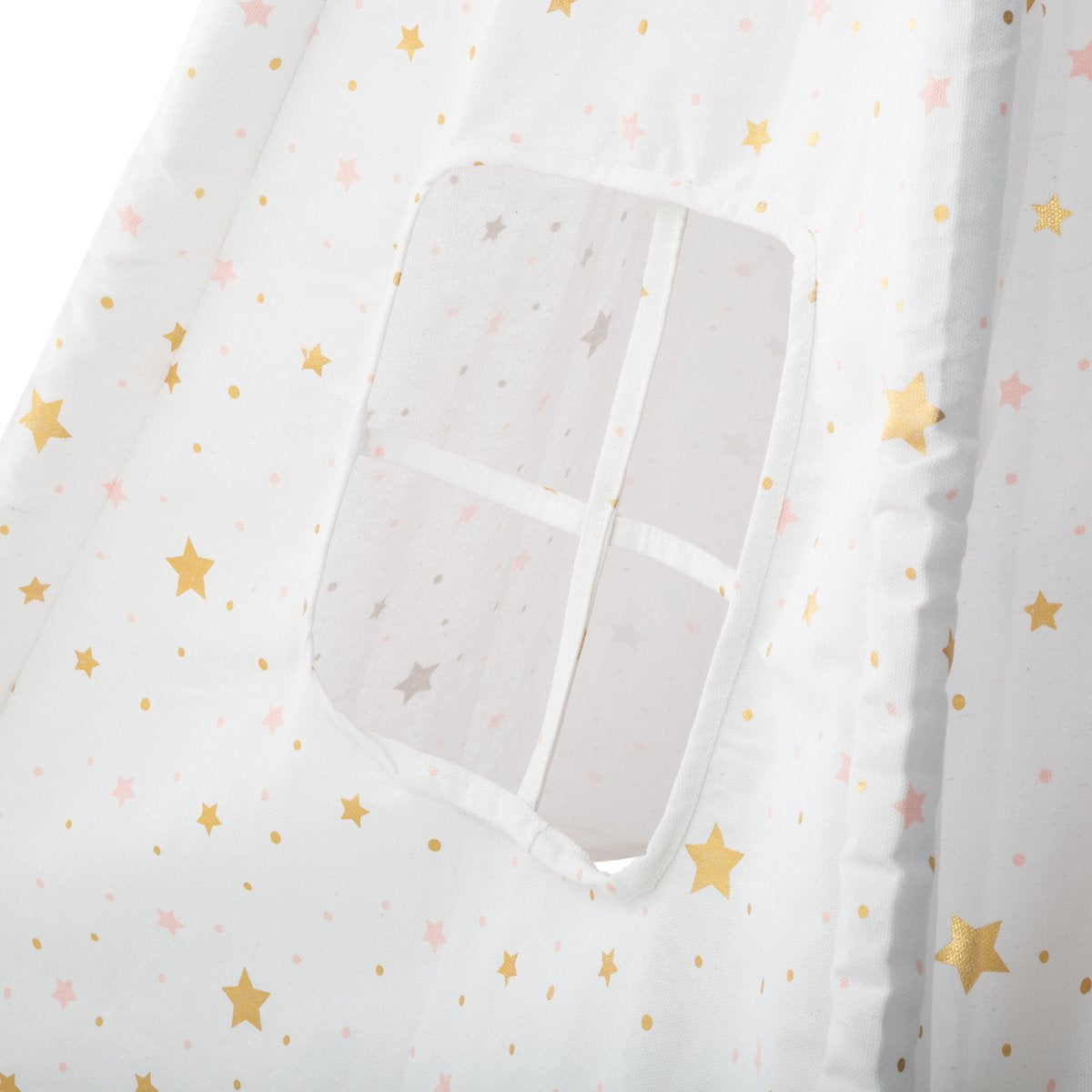 Atmosphera Kids tipitent, wit met gouden en roze sterren, 160 cm (4)