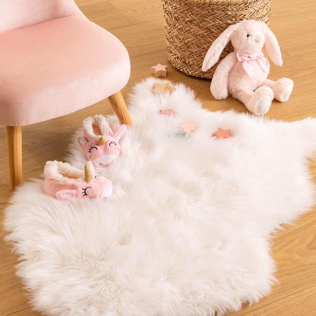Atmosphera Kids vloerkleed van imitatiebont, wit, 60 x 90 cm (2)
