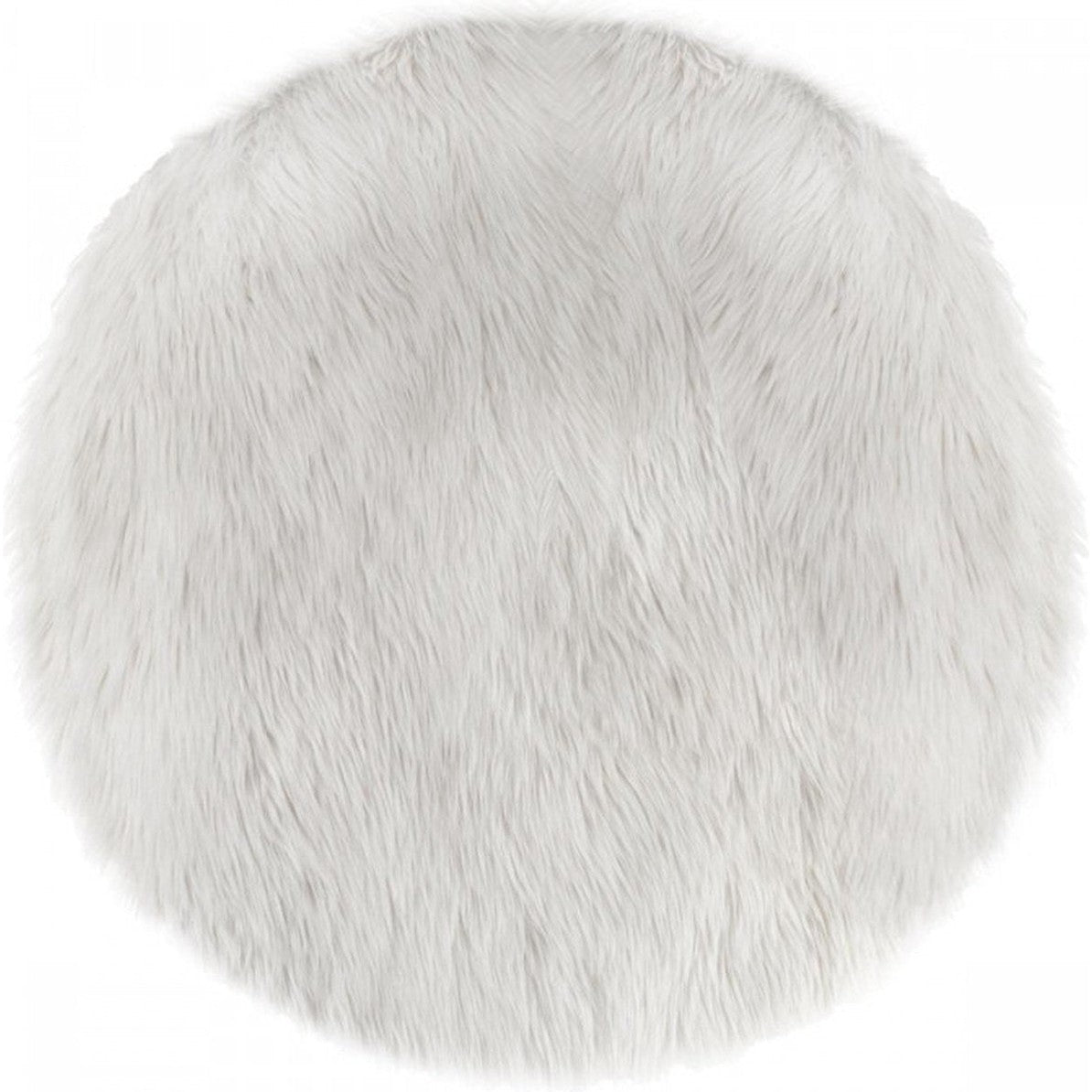 Atmosphera Kids vloerkleed van faux fur, wit, Ø 90 cm