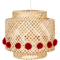 Atmosphera Kids hanglamp bamboe met pompons, beige, Ø 30 x 28 cm