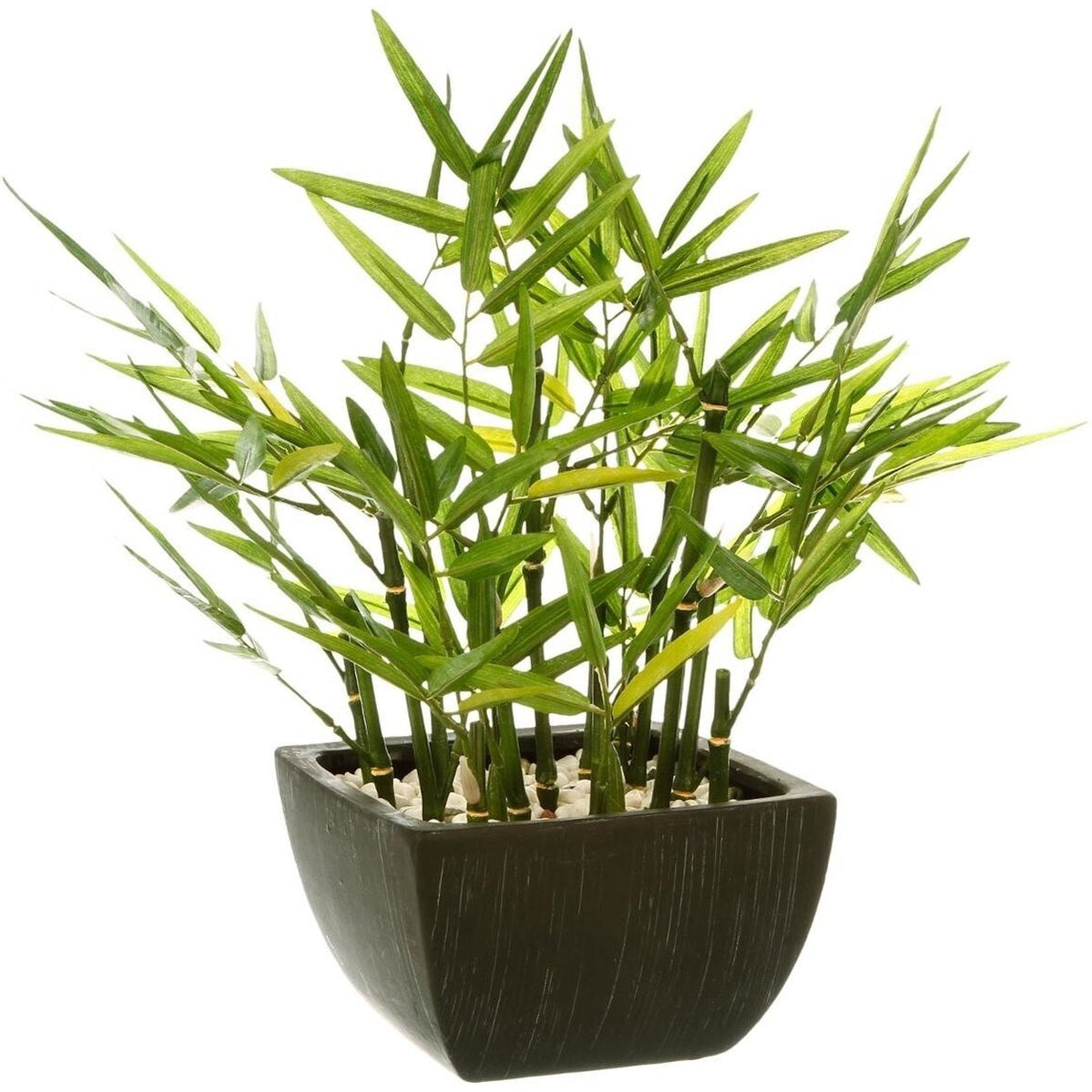 Atmosphera kunstplant bamboe in pot, groen/zwart, 35 x 33 x 33 cm