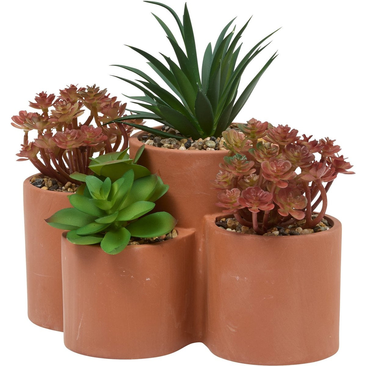 Atmosphera kunstplant Wonj vetplanten 22 x 16 x 20 cm, terracotta