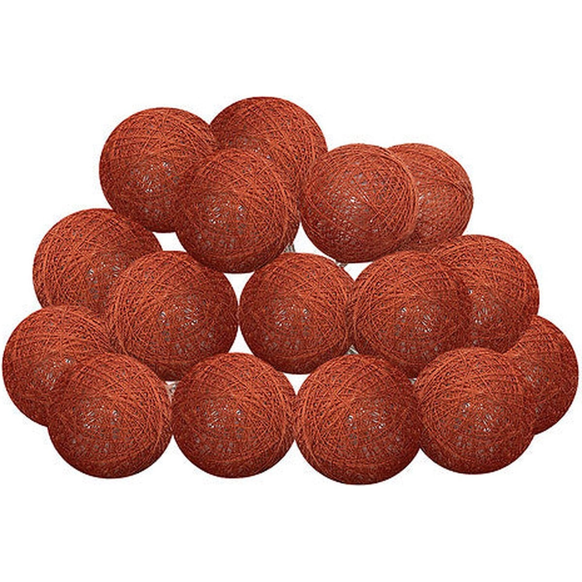 Atmosphera lichtslinger katoenen balletjes, terracotta, 16 ballen
