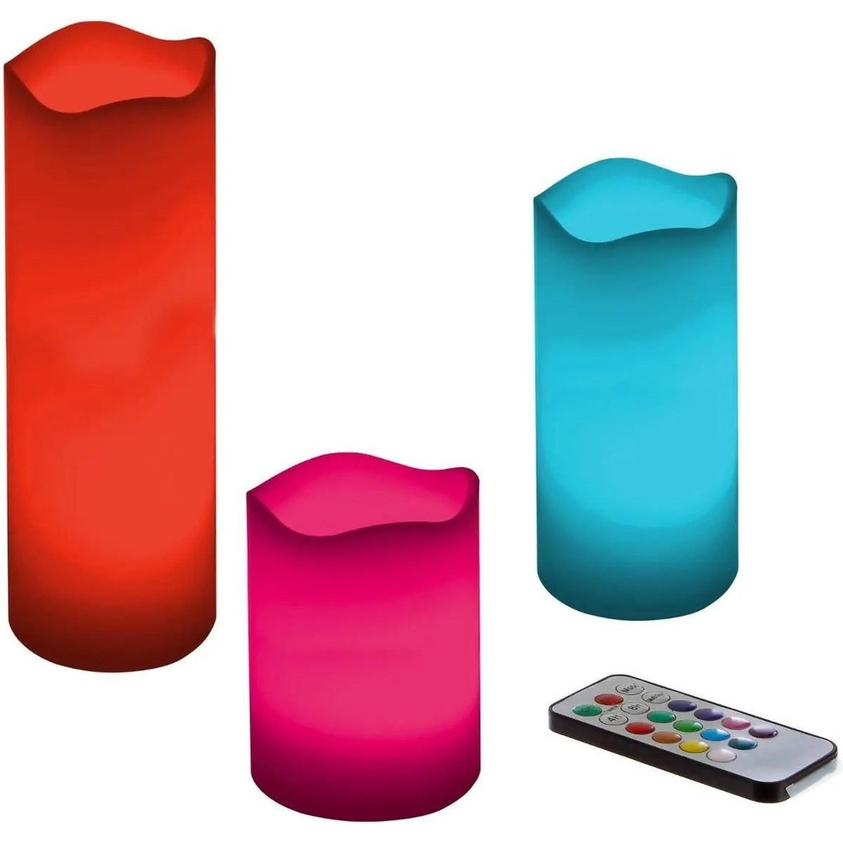 Atmosphera LED stompkaarsen, set van 3 met afstandsbediening
