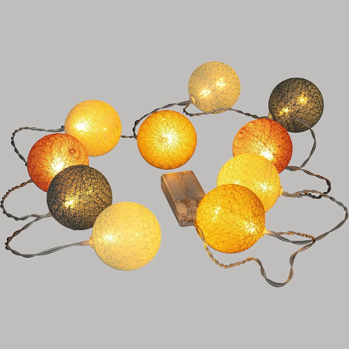Atmosphera LED-slinger katoenen bolletjes, multicolor, 10 bollen