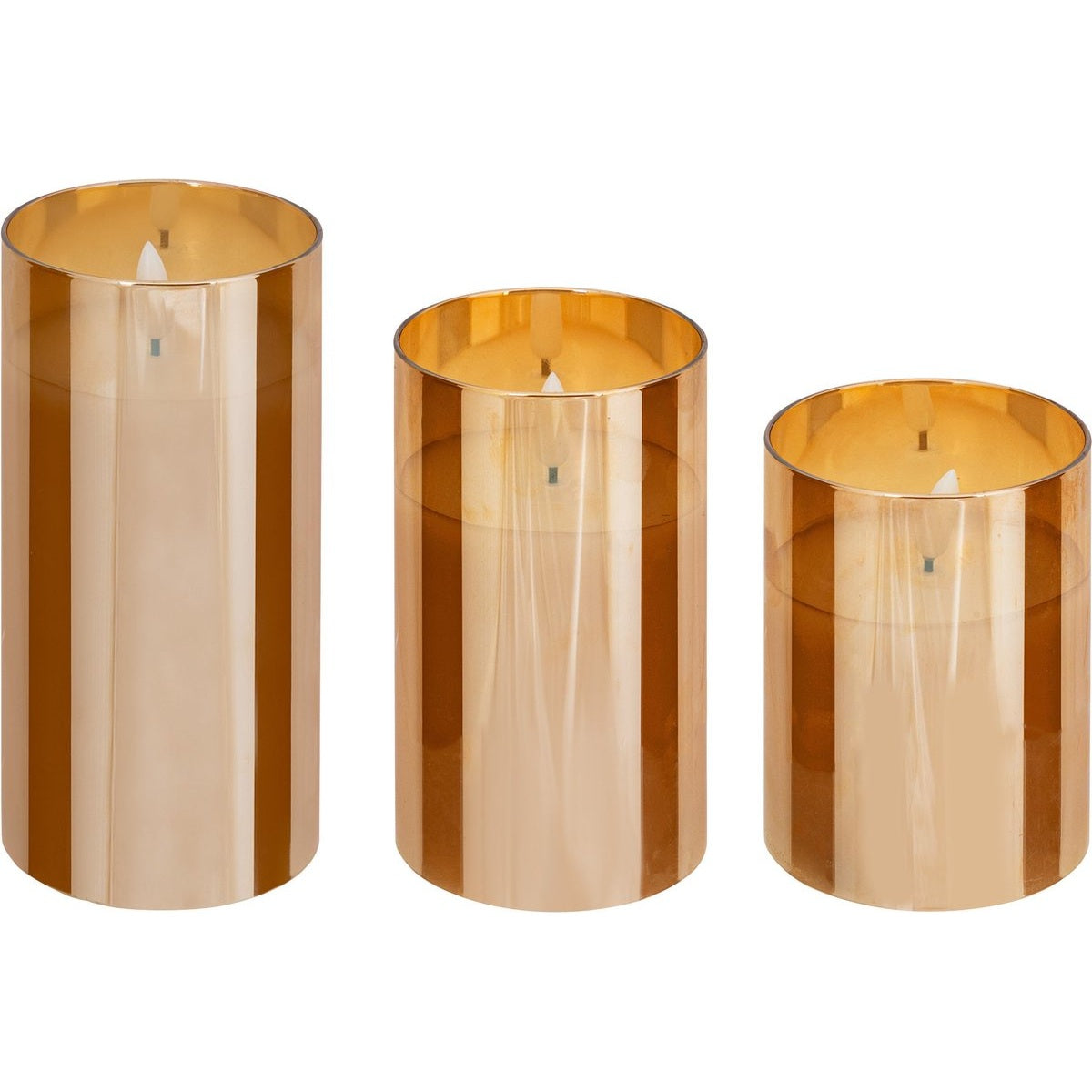 Atmosphera led-kaarsen met flikkereffect, amber, set van 3 (2)