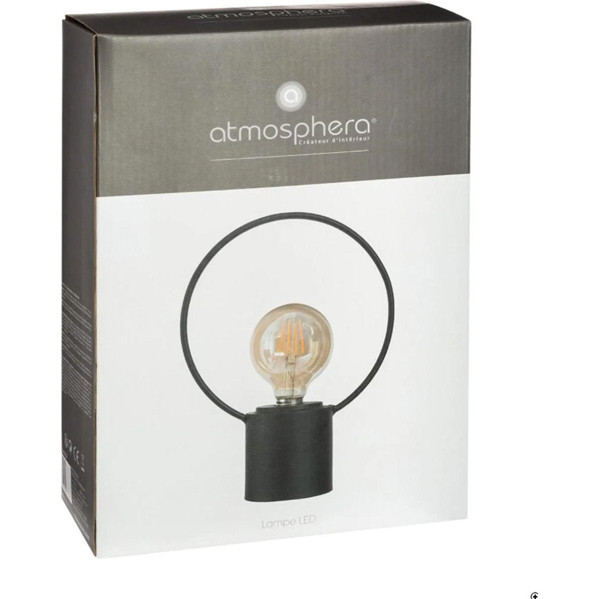 Atmosphera LED tafellamp zwart, op batterijen, H 26,5 cm