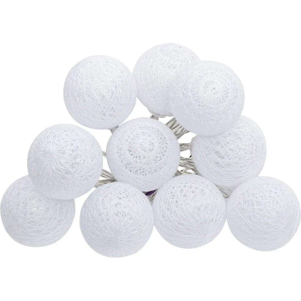 Atmosphera LED-slinger met 10 witte bollen, 1,5 m