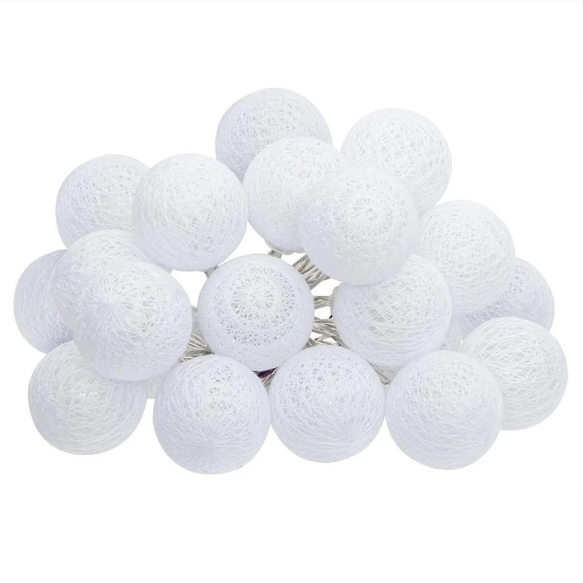 Atmosphera LED-slinger met 20 witte bollen, 4 m