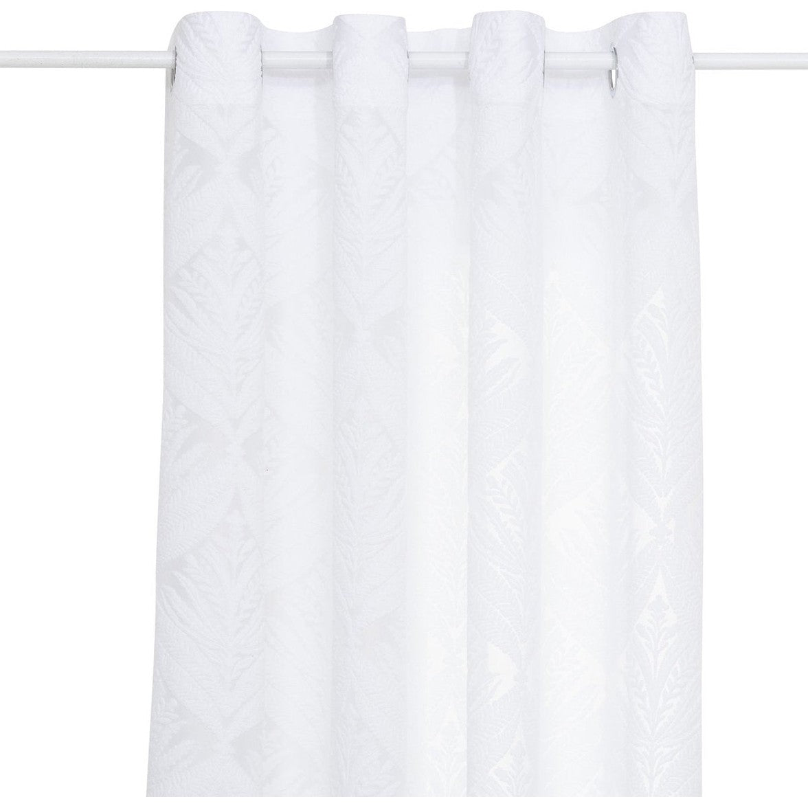 Atmosphera Lazi transparant gordijn met motief, wit, 140 x 240 cm