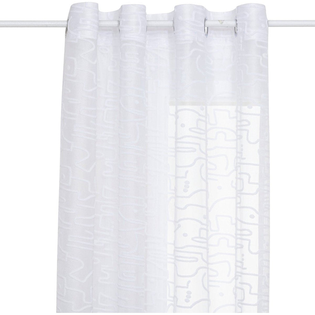 Atmosphera Lazi transparant gordijn met motief, wit, 140 x 240 cm (2)