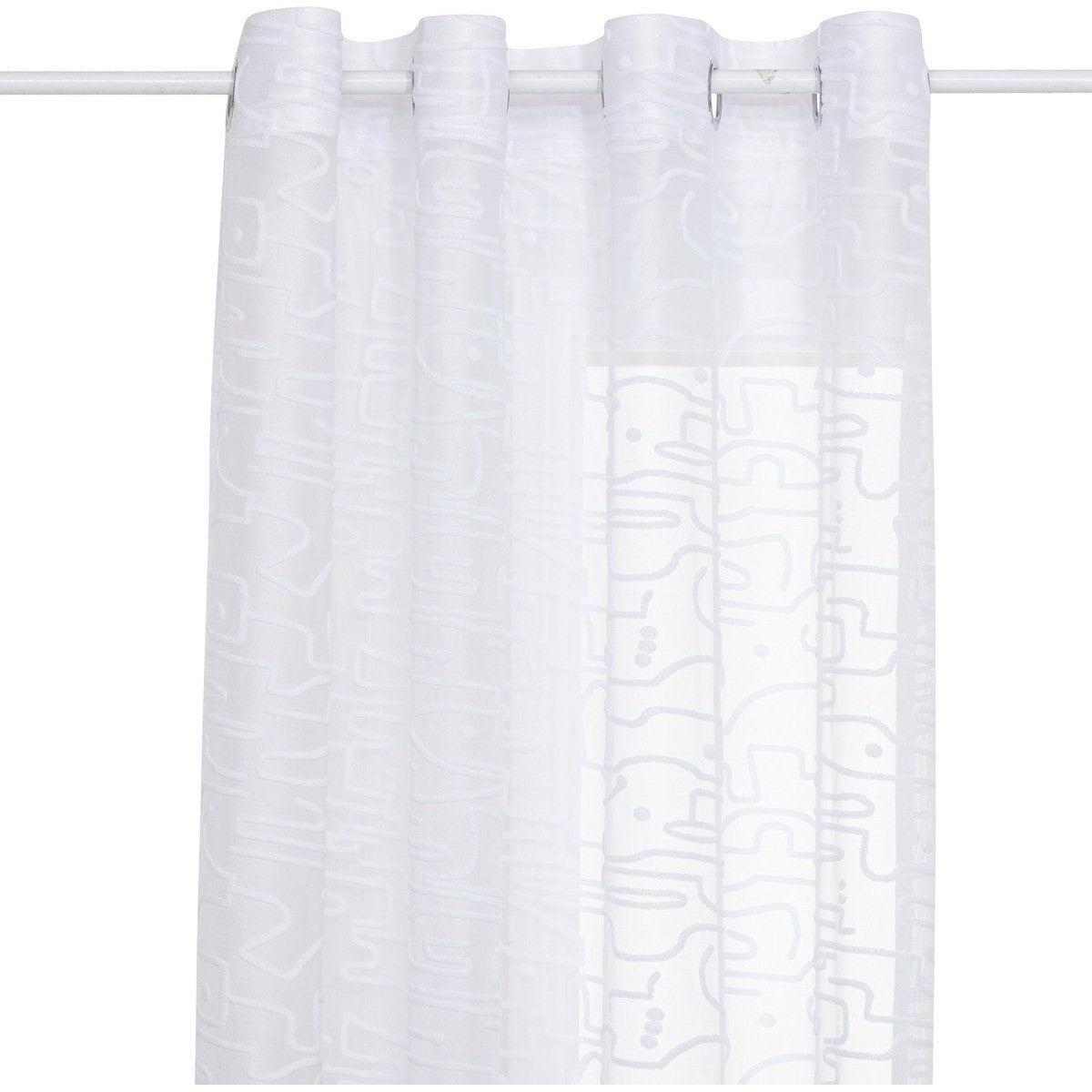 Atmosphera Lazi transparant gordijn met motief, wit, 140 x 240 cm (2)