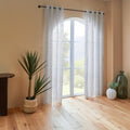 Atmosphera Lazi transparant gordijn met motief, wit, 140 x 240 cm