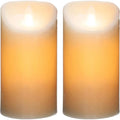 Atmosphera LED-stompkaarsen set van 2, warm wit
