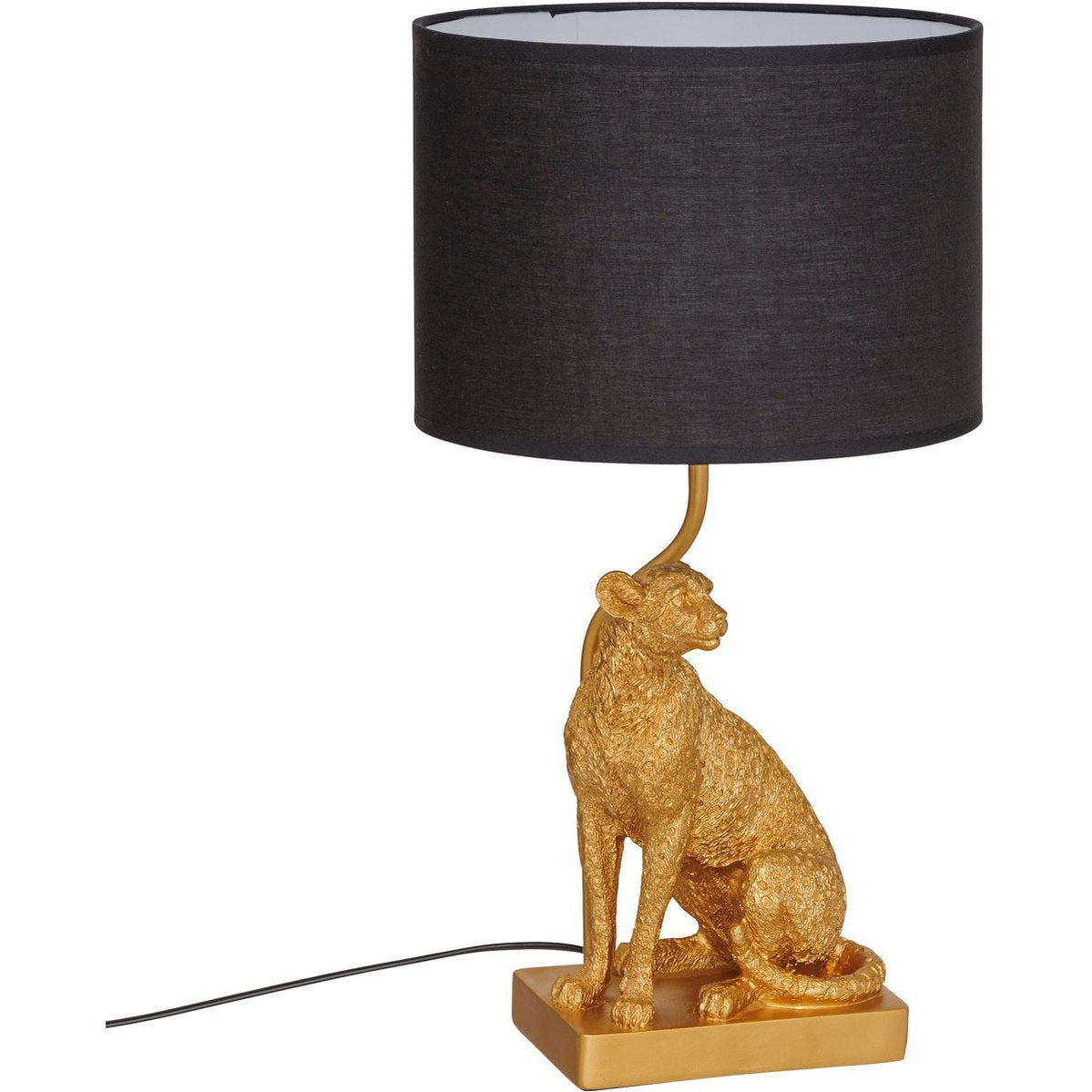 Atmosphera Gepi luipaard tafellamp, 25 x 48 cm, zwart en goud