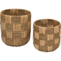Atmosphera Nadi jute manden, bruin, set van 2, Ø 28 x 30 cm