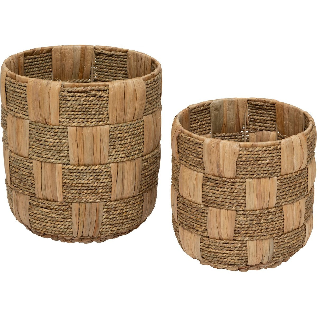Atmosphera Nadi jute manden, bruin, set van 2, Ø 28 x 30 cm