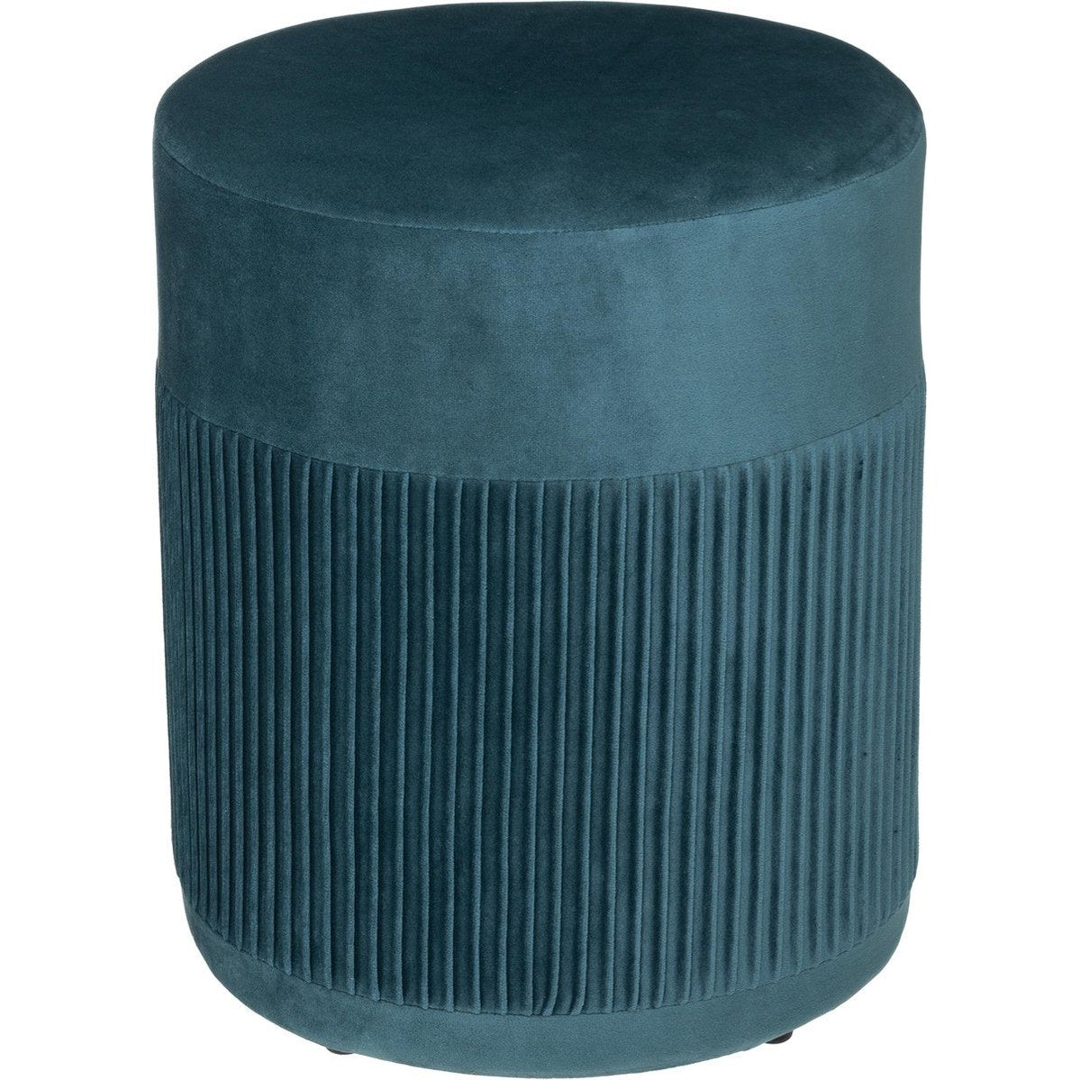 Atmosphera Nofy poef velvet blauw, H 38 cm