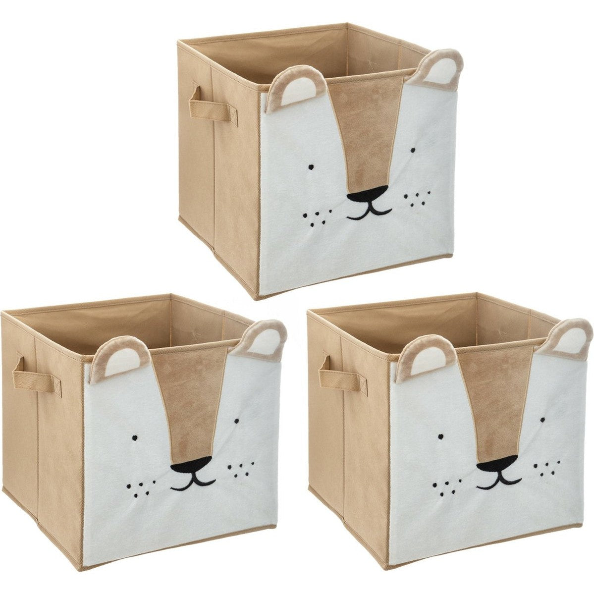 Atmosphera opbergmanden leeuw voor kinderen, 30 cm, set van 3