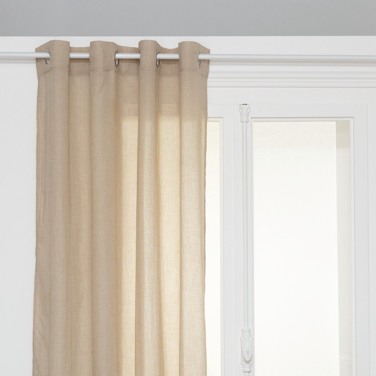 Atmosphera Paxta katoenen gordijn met ringen, beige, 130 x 240 cm (2)