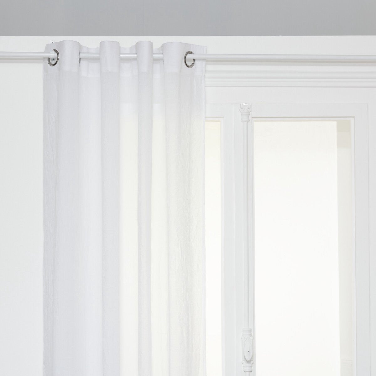 Atmosphera Paxta katoenen gordijn met ringen, wit, 130 x 240 cm (2)