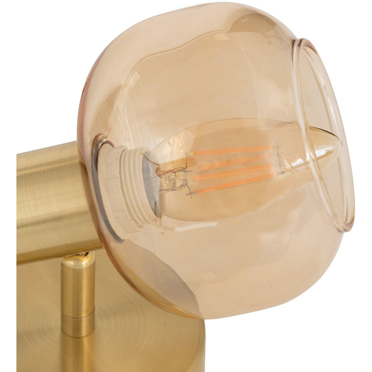 Atmosphera Pilia Wandlamp - 10x16x10cm - Goud/Amber