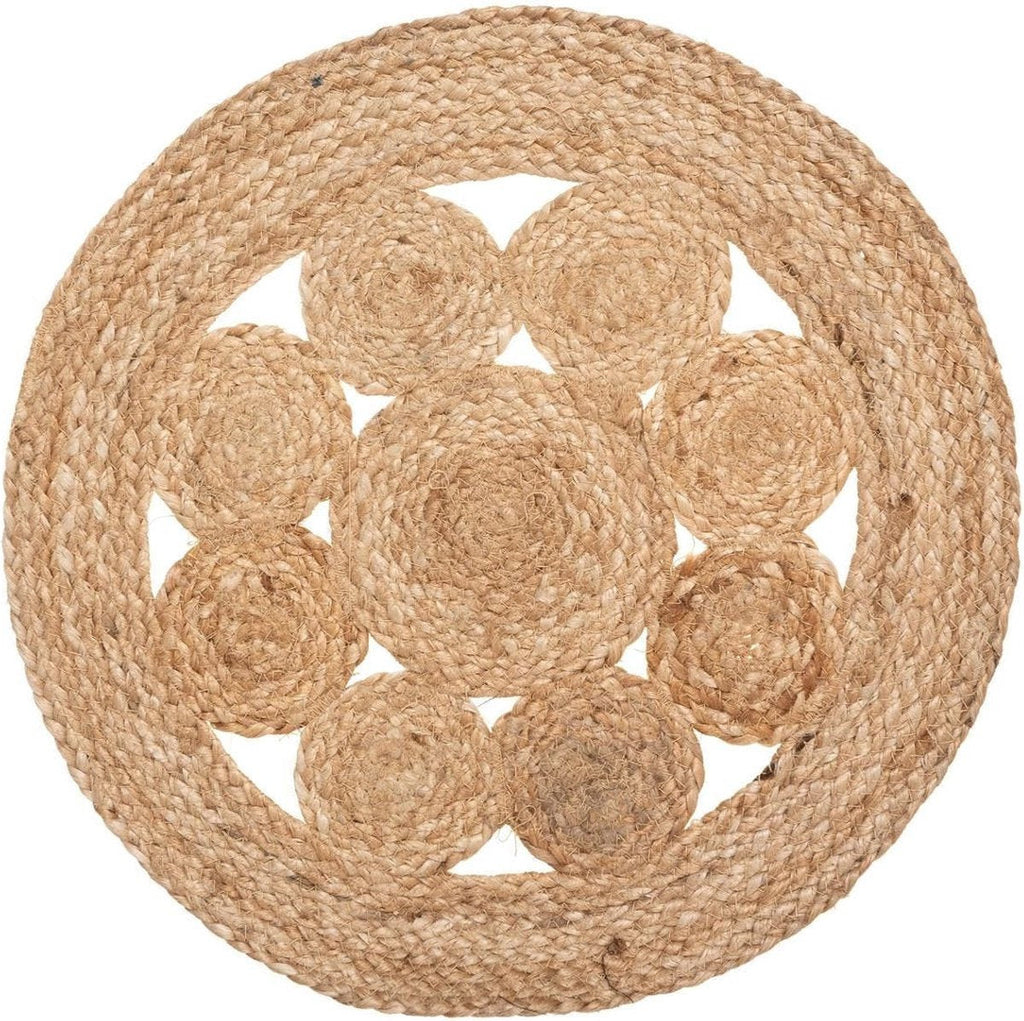 Atmosphera jute placemats set van 6, 38 cm, beige