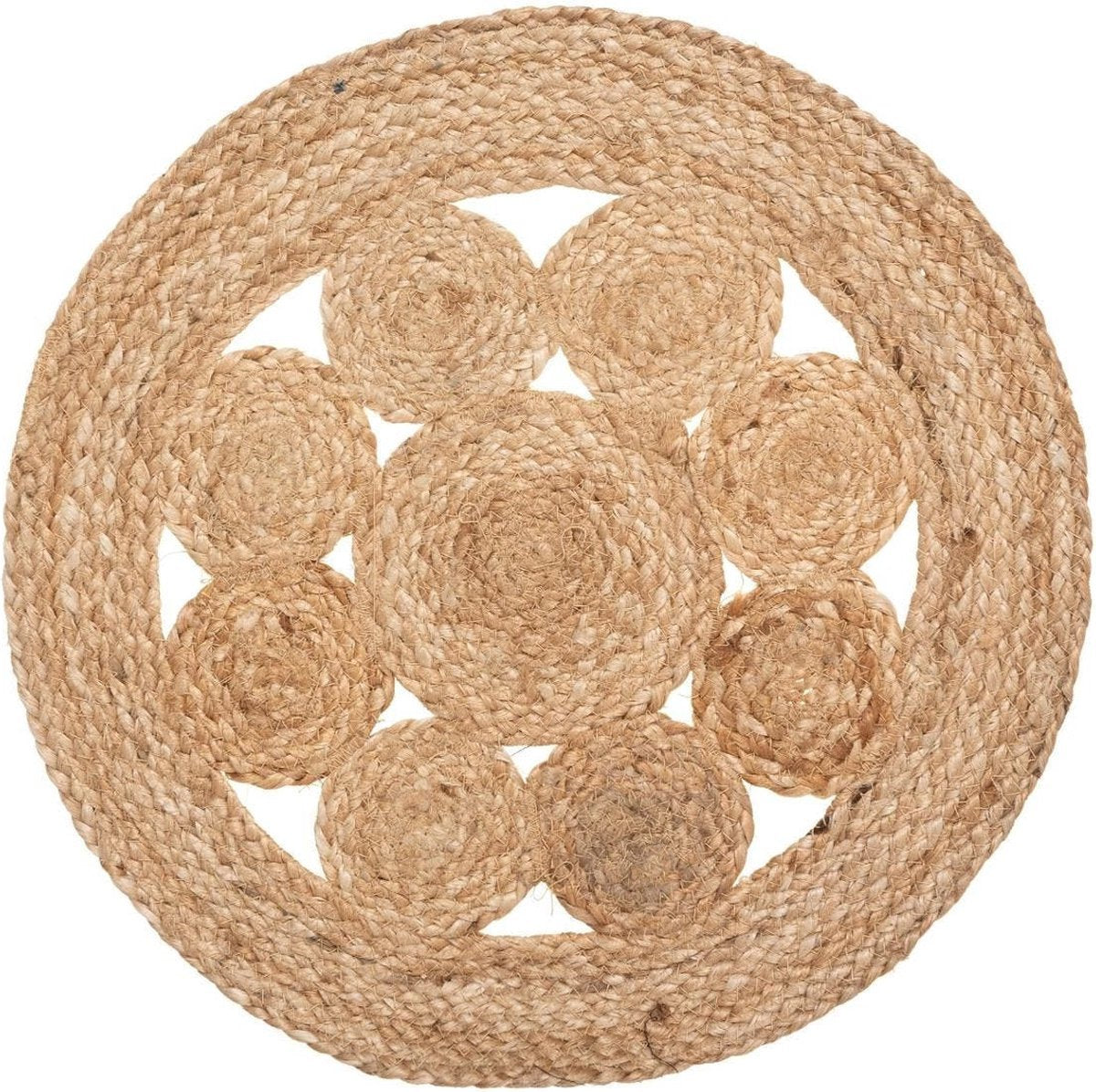 Atmosphera jute placemats set van 6, 38 cm, beige